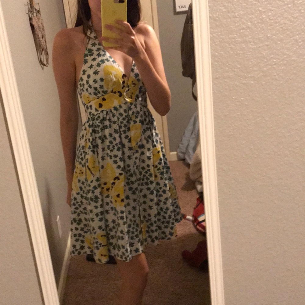 Betsy Johnson Floral Retro Halter Dress